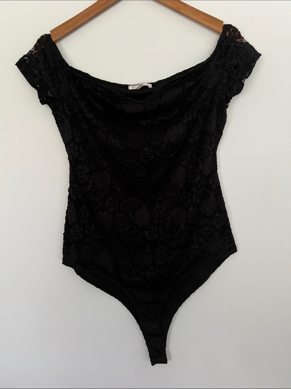 Black Lace Off-Shoulder Bodysuit